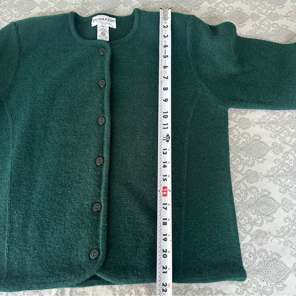 Vintage PENDLETON 100% Wool Cardigan Green - Picture 4 of 6